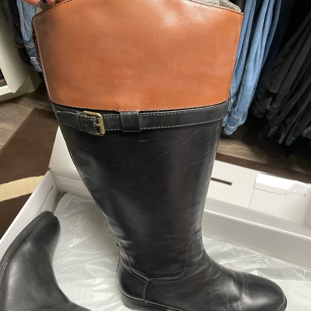 Long leather boots